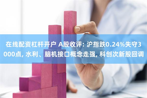 在线配资杠杆开户 A股收评: 沪指跌0.24%失守3000点, 水利、脑机接口概念走强, 科创次新股回调