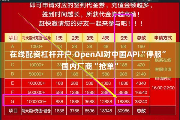 在线配资杠杆开户 OpenAI对中国API“停服” 国内厂商“抢单”